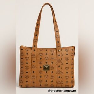 MCM Cognac Visetos Tote Bag